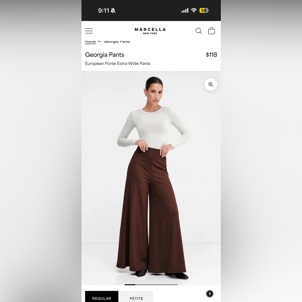 Marcella Chocolate Wide-Leg Pants